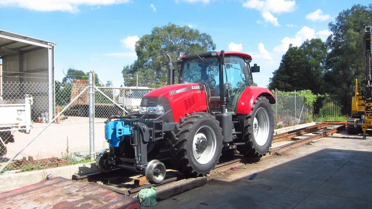 Case 140 tractor on track